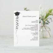 Menü zum Abendessen mit Minimalistischen Skripten Einladung (Stehend Vorderseite)