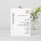 Menü zum Abendessen mit Minimalistischen Skripten Menükarte (Stehend Vorderseite)