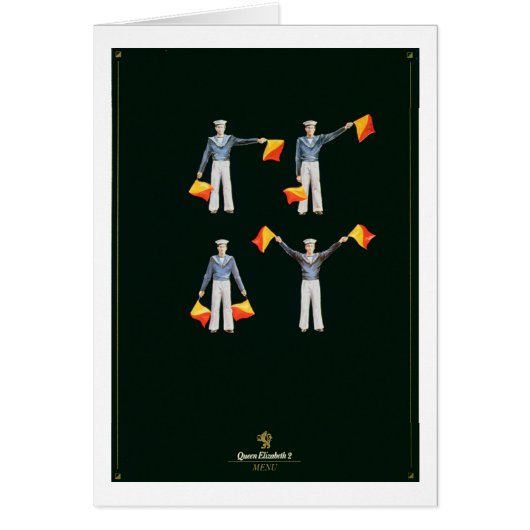 Menüabdeckung an Bord vom QE2 (Farbelitho) (Vorne)