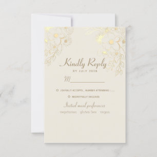 Menüauswahl Goldene Hochzeit RSVP Karte