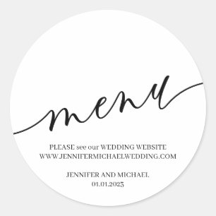 Menübezeichnung Script Signature Elegant Runder Aufkleber