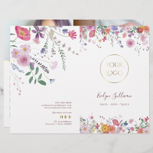 Menübroschüre "Frische Wildblumen" (Vorne/Hinten)