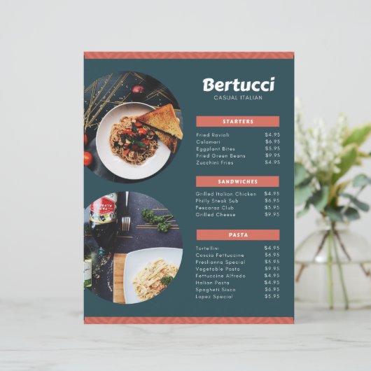 menükarte (Stehend Vorderseite)