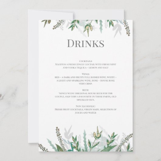 Menükarte Einladung (Rückseite)