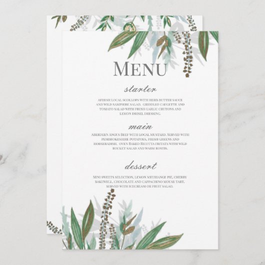 Menükarte Einladung (Vorne/Hinten)