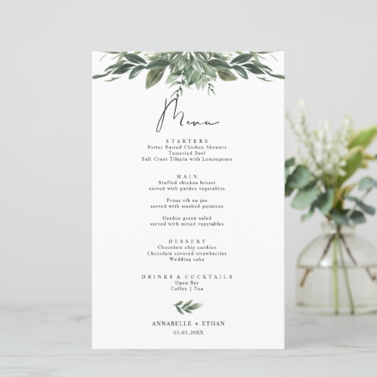 Menükarte Foliage (Stehend Vorderseite)