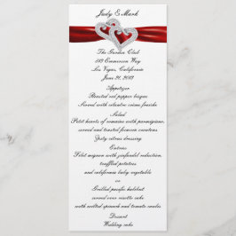 Menükarte für benutzerdefinierte Herz, rote Multif