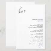 Menükarte für Minimalistische moderne Anfänge (Vorne/Hinten)