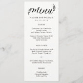 Menükarte für rustikale Verzweigungen (Vorderseite)