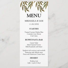 Menükarte Handgemalte Blätter