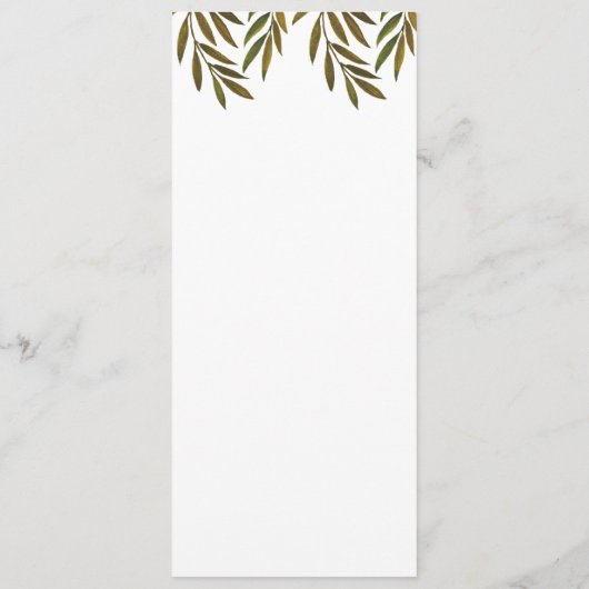 Menükarte Handgemalte Blätter (Rückseite)