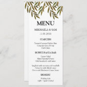 Menükarte Handgemalte Blätter (Vorne/Hinten)