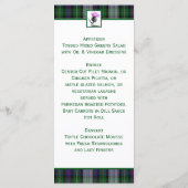 Menükarte lila, grün, weiß, Tartan und Thistle (Rückseite)