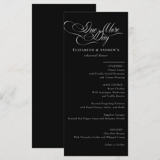 Menükarte | Menü für Hochzeiten Probe (Vorne/Hinten)