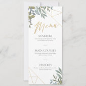 Menükarte "Minimal Greenery & Geometric Terrarium" Einladung (Vorderseite)