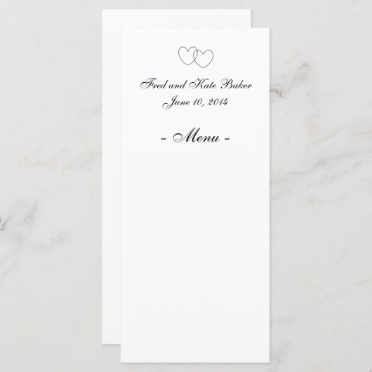 Menükarten "Blockieren der Herzen" (Vorne/Hinten)