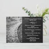 Menükarten für Waldwege Einladung (Stehend Vorderseite)