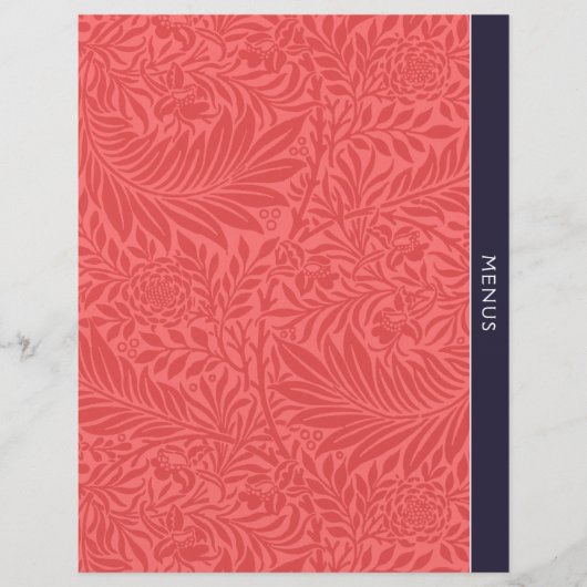 Menükarten | Recipe Dividing | Vintag Rote Flora (Vorderseite)