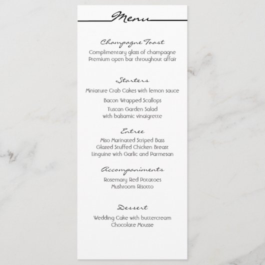 Menükarten "Scribbles" (Vorderseite)