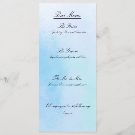 Menükarten "True Love Blue" (Rückseite)