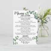 Menüoptionen Menükarte (Stehend Vorderseite)