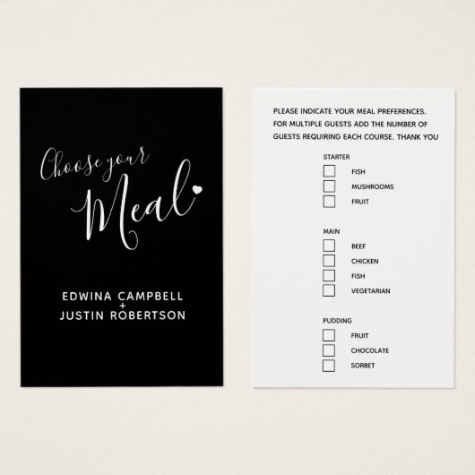 Menüoptionen Menüoptionen Skripttext schwarze Kart (Vorne & Hinten)