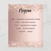 Menüprogramm Roségold Geburtstag Flyer (Hinten)