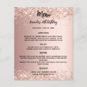 Menüprogramm Roségold Geburtstag Flyer (Vorne)