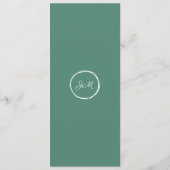 Menus der weißen Calla Lily Monogram Menükarte (Rückseite)