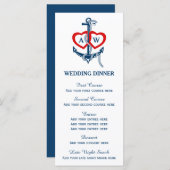 Menüvorlage für das Hochzeitsmenü des Nautikers Menükarte (Vorne/Hinten)