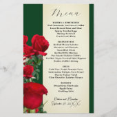 Menüvorlage für Vintage Rote Rosen (Vorderseite)