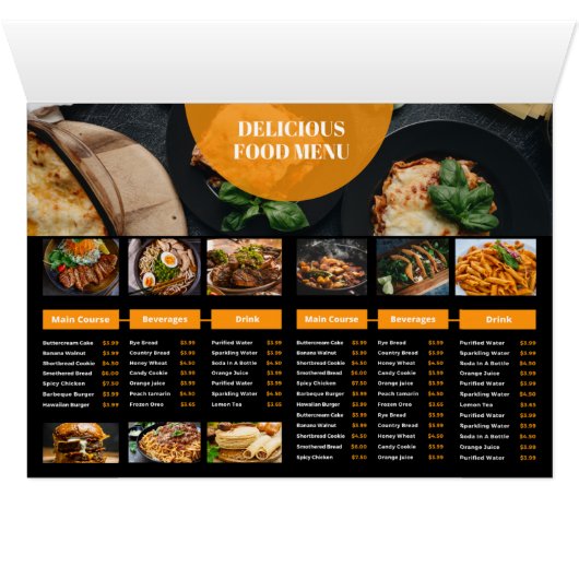 Menüvorlage im Restaurant (Innenansicht Horizontal (Unten))
