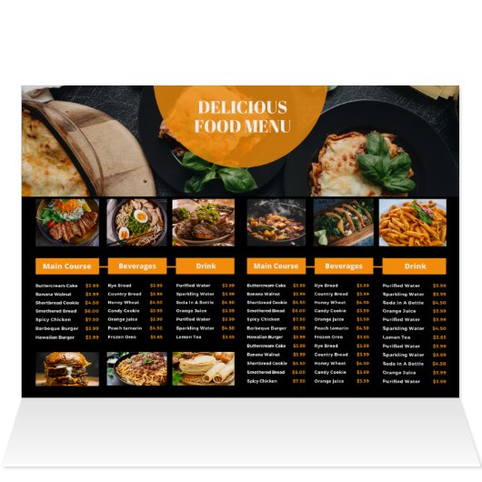 Menüvorlage im Restaurant (Innenansicht Horizontal (Oben))