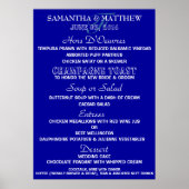 Menüvorlage PERSONALISIEREN Weiß große Marine Poster (Vorne)