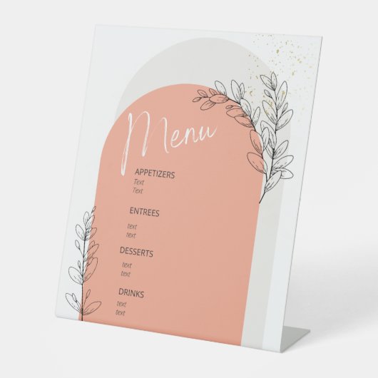 Menüzeichen sockelschild (Vorderseite)