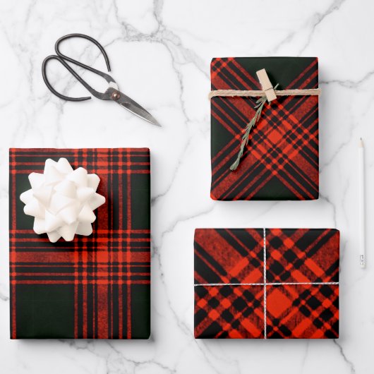 Menzies Antiquitätenjagd Tartan Kariertes Muster Geschenkpapier Set (Vorderseite)