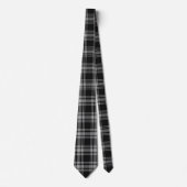 Menzies Black Scottish Tartan Kariertes Muster Krawatte (Vorderseite)
