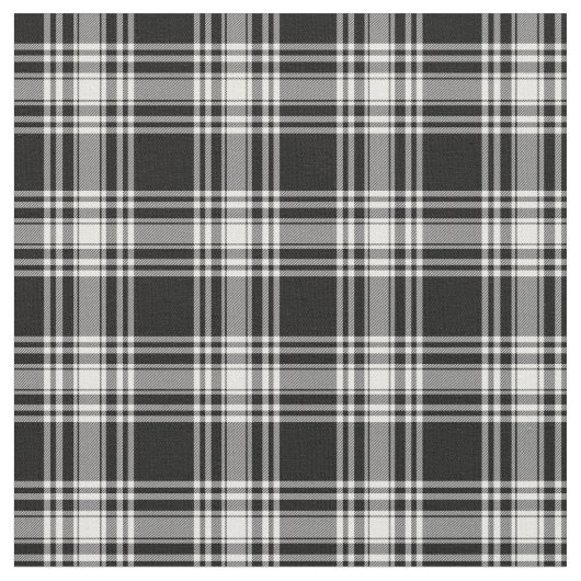 Menzies Black & White Moderner Tartan Stoff (Nahaufnahme)