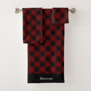Menzies Hunting Tartan Scottish Kariert Pattern Badhandtuch Set