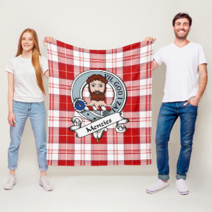 MenZies Red Clan Abzeichen Tartan Kariert Fleecedecke