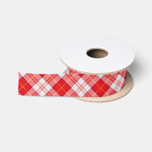 Menzies Red Tartan Kariertes Muster Kariert Big Bi Satinband