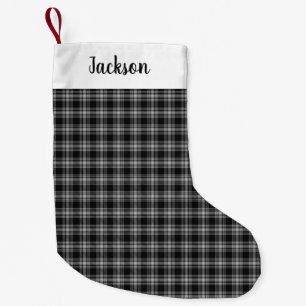 Menzies Schwarz Schottischer Tartan Karomuster Kleiner Weihnachtsstrumpf