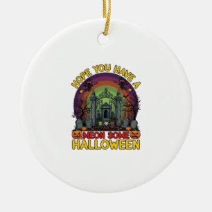 Meon Einige Halloween-Friedhofstor-Monster-Kürbis Keramik Ornament