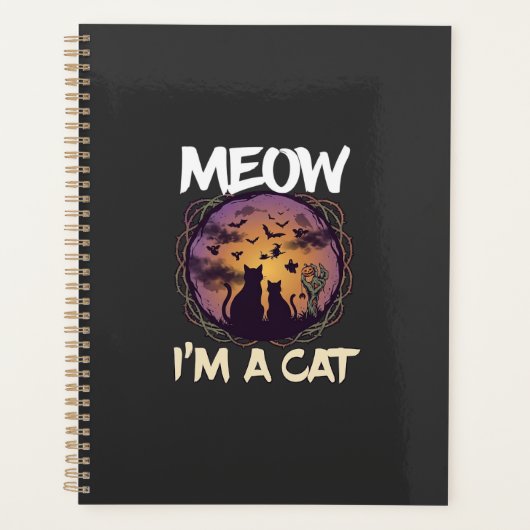 Meow Am Cat Halloween Night Witch Pumpkin_1 Planer (Vorderseite)
