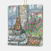 Meow an der Tür Keramikornament (Links)