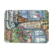 Meow an der Tür Magnet (Horizontal)