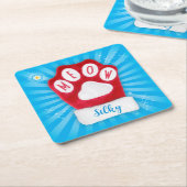 MEOW Anpassen des Namens der Katze Red Christmas S Rechteckiger Pappuntersetzer (angewinkelt)