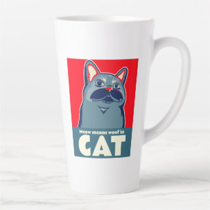 Meow bedeutet, in der niedlichen Katzenkaffee-Tass Milchtasse