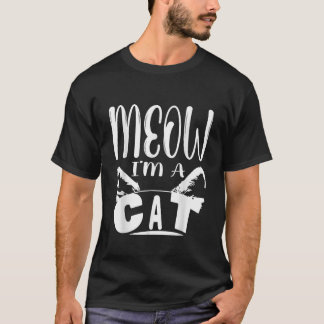 Meow bin ich ein katzenHalloween-Kostüm T-Shirt