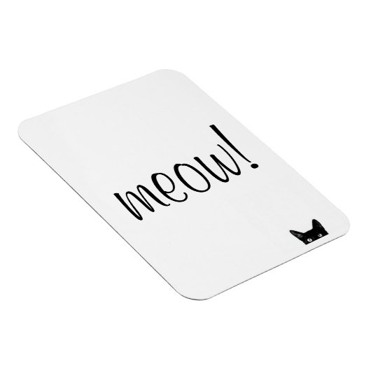 Meow Black Cat Anpassbares Magnet (Rechte Seite)